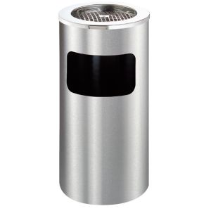 Large Side Opening Rustproof Metal Waste Bin With Ashtray