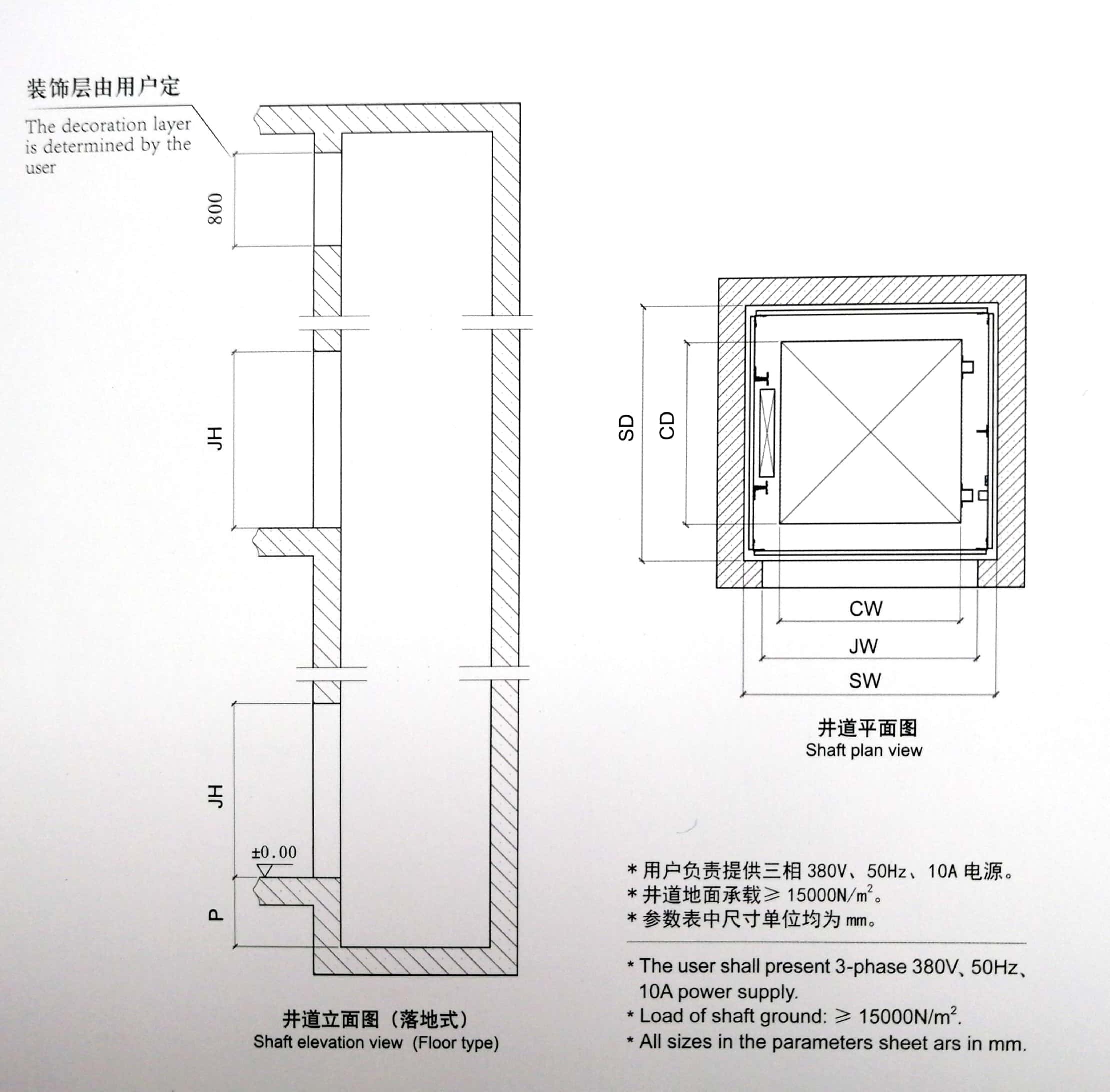 Various Dumbwaiter Elevator / Service Lift Speed 0.4-1.0M/S Load 100-500KG
