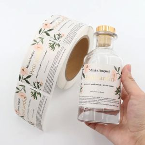 Waterproof Custom Cosmetic Labels Gold Foil Vinyl Stickers Roll