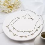Letter Fashion Jewelry Necklaces Silver Double Chains Steel Color Hiphop Style
