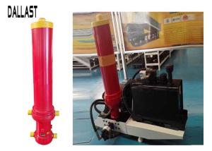 China Muiti Stage Dump Trailer Hydraulic Cylinder , Single Acting Hydraulic Ram for Mining Truck factory