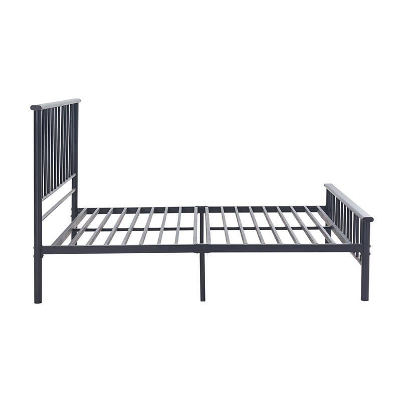 Black Matte 1.2mm Metal Bed Single Frame Foldable Nordic Design