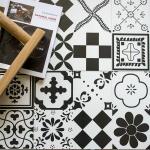 Nordic INS Style Black White Glazed Porcelain Tiles 300*300mm For Floor And