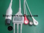GE-MEDICAL Pro1000/Datex-Ohmeda_IEC, 3 / 5lead, clip and snap,round 6pin,TPU