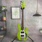 Custom 4 Strings Stingray Electric Bass Guitar in Green with White Pickguard