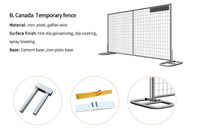 Low Carbon Steel Wire Canada Style Temporary Fencing Heat Treated 55 X 100 MM