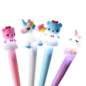 China 4pcs Set Heat Sensitive Erasable Ink Plastic Gel Light Pen for Trending Cartoon Bear factory