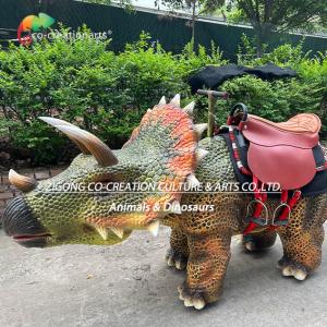 China Animatronic Walking Triceratops Walking Dinosaur Playground Equipment For Youth factory