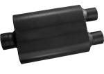 Black Painted Aluminized Steel 2 Chamber Mufflers 3.00 Center Inlet / 2.50 Dual