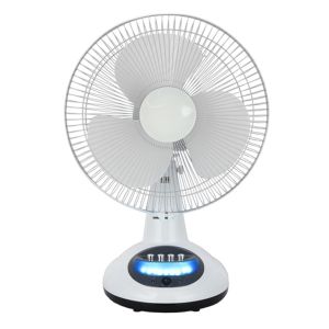 China Mini 12 Inch 12v DC Children Fan Solar Table Fan With LED Light And Battery on sale