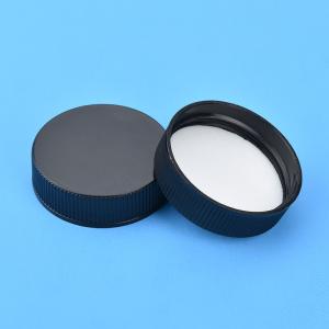 China Black 11.3mm Height Plastic Screw Cap Custom Logo factory