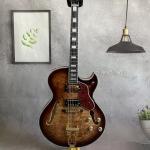 Custom Vintage Burst Byrdland Jazz Electric Guitar Flamed Maple Top with Gold