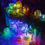 10/20/40/50leds Fairy Moroccan Hollow Metal Ball LED String Lights Battery