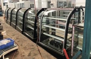 China Commercial Bakery Pastry Display Cases Glass Dessert Refrigerator factory