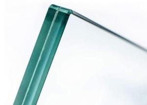 China 1.14PVB+6mm Toughened Glass Panels , Green Laminated Glass For Estate / Building Glass factory