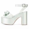 Buy cheap Velvet Lining Knot Womens Wedge Heeled Shoes Leather Sole Chunky Heel from wholesalers