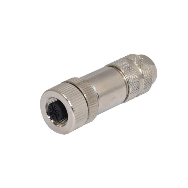 China Sensor Waterproof Connector M12 A Code Male Or Femle Assembly Plug metal case  PA66 nickel 4A factory
