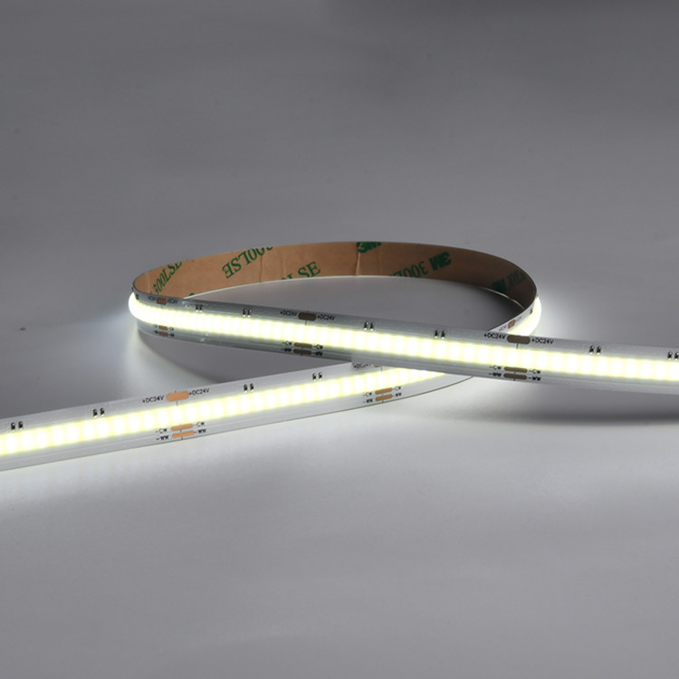 8W/M FCOB CCT 640 LEDs Light Strip High Density Flexible FOB COB 10mm PCB Board With Linear Dimmable