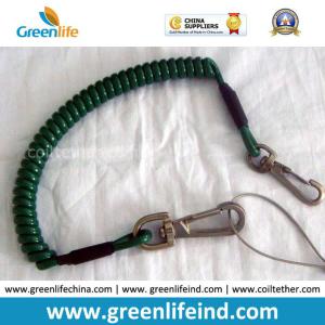 China Telephone Phone Elastic Tape Strong Green Coiled Lanyard Tether factory