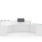 High Gloss Painting Glass Top Reception Desk For Meeting Room Furniture