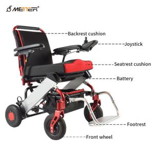 China Aluminium Lightweight Folding Powered Wheelchair 100KG Load on sale