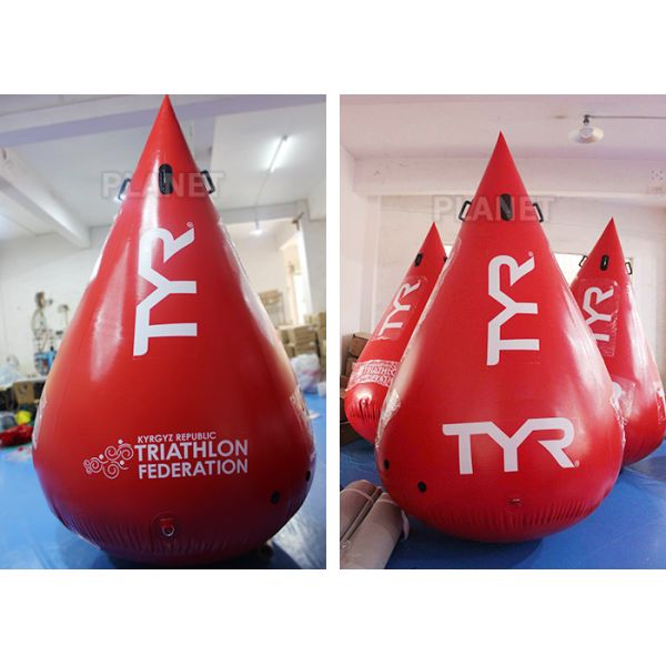 Cone Used Inflatable Swim Buoy , Inflatable Vinyl Buoys 1.5 M / 1.8 M / 2 M