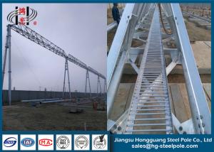 China 750KV Substation Steel Structures Conical , Round Q345 Hot Dip Galvanized factory