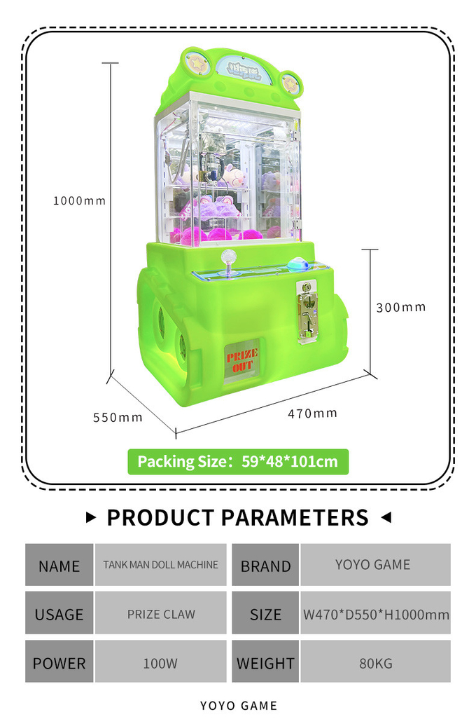 Kids Mini Crane Coin Operated Amusement Park Arcade Game Gift Crane Claw Machine