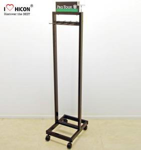 China 4-Caster Retail Store Custom Metal Floor Stand Leather Belt Display Rack factory
