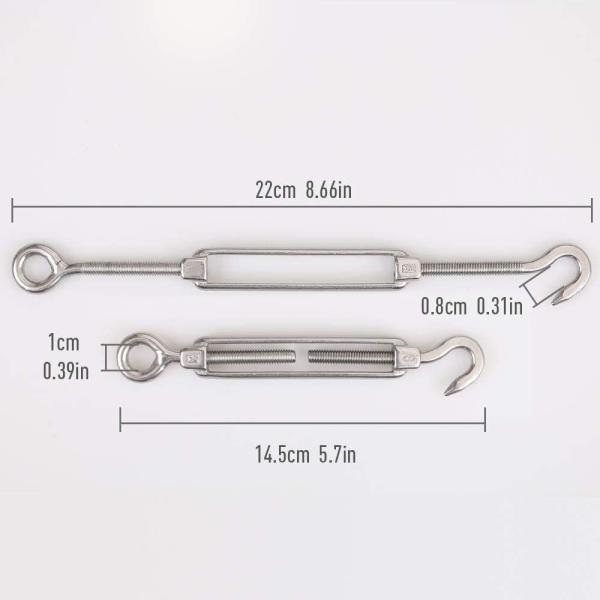 304 Stainless Steel Wire Rope Eye and Hook Turnbuckle Heavy Duty Hardware Kit