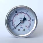 2 Inches 1 Mpa Liquid Filled Fuel Pressure Gauge En 837-1 NPT Axial Mount