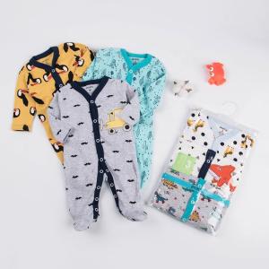 China Autumn new baby long sleeve bodysuits Baby Girl Boy cartoon bodysuits cotton 0-2 Years baby Rompers 3pcs set factory