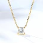 0.20ct 18K Gold Diamond Necklace Princess Cut Solitaire Diamond Necklace Yellow