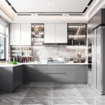 Home White Woodern Kitchen Furniture High Quality Kitchen Cabinets For Hotel