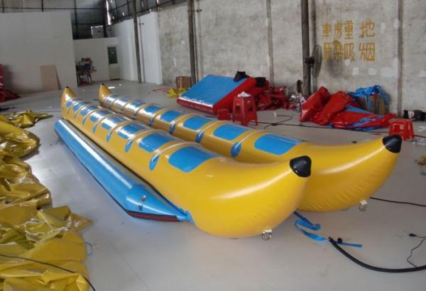 Double Lane Inflatable Flying Fish Boat , PVC Tarpaulin Inflatable Banana Boat