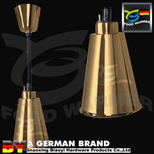 China Colden Color Hanging Food Warmer , Kitchen Heat Lamp Classic Cone Shape factory