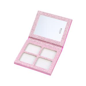 China Glitter Paper Cosmetic Makeup Packaging 81mm CMYK Blush And Highlighter Palette factory
