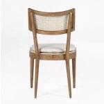 Modern Restaurant Furniture Design Rattan Back Wood Dining Chair with Fabric
