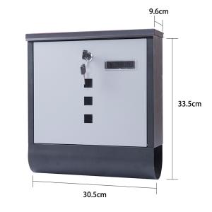 China High Quality Wall Mount Lockable Modern Outdoor Galvanized Metal Mailbox Letterbox factory