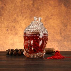 China Transparent 500ml 700ml 750ml Capacity Triangular Shape Liquor Glass Bottle for Brandy factory