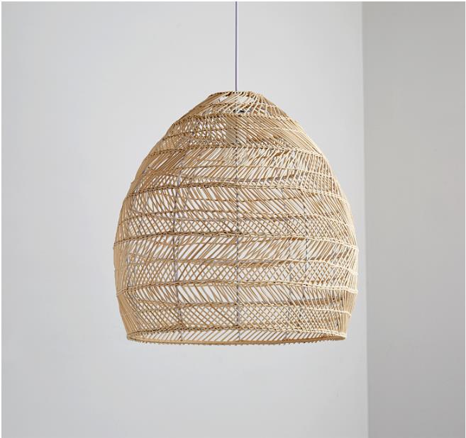 Modern Round Rattan Hanging Chandelier For Restaurant Indoor Lighting