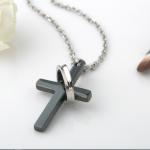 Stainless Steel Cross Pendant Jewelry Black Cross Pendant Necklace, Cross