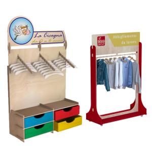 China Custom Plywood Display Rack For Clothing Stores, Clothing And Accessory Display factory