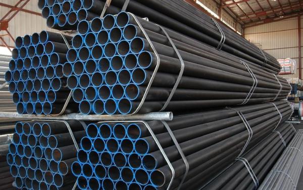 ERW / Square / Round Black Color Welded Steel Pipe With ASTM A53, BS1387,