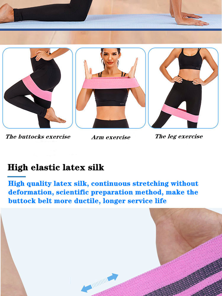 Super Elastic Yoga Resistance Loop Band Anti Slip For Hip Workout