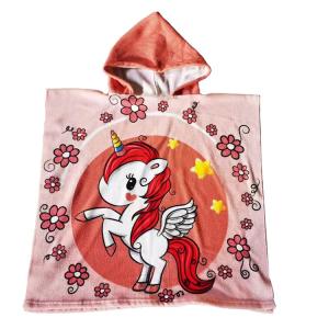 China Hooded 24x48 Microfiber Beach Towel Kids Swim Silk Screen Printing factory