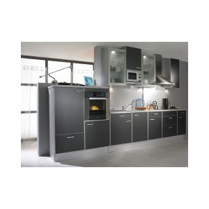 China Fiberboard Modern Design Modular Custom Kitchen Black Cabinet With Clean Handle Less Look factory