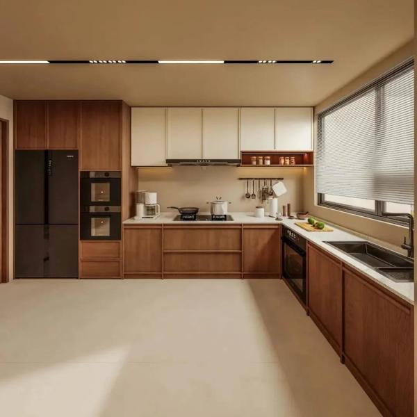 Antique Style Wood Grain Complete Solid Wood Kitchen Cabinet Sets Kitchen