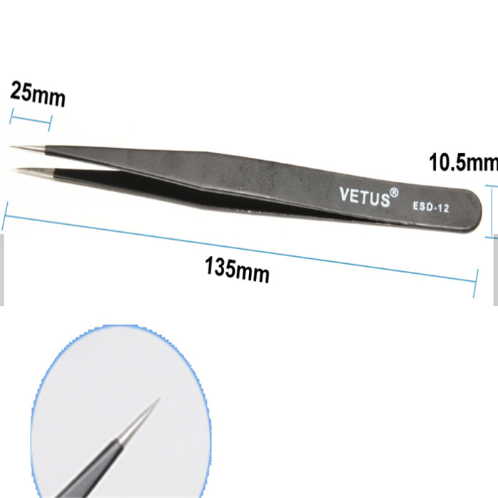 China 45 Degree 302 Stainless Steel ESD Pointed Tweezer on sale