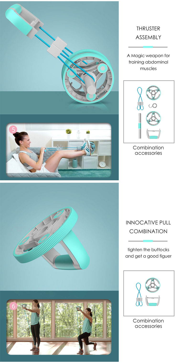 PP Stable Handle Multifunction Abdominal Exercise Wheel Ab Wheel Roller Set